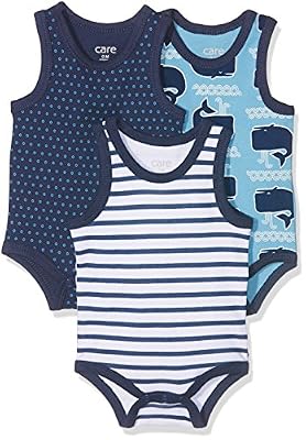 Care Bac, Body Bébé Garçon Lot de 3, Multicolore (Deep Skye Blue), 62