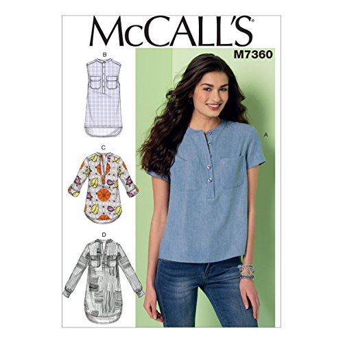 Mccall's Patterns 7360, Misses Tops,Sizes 14-22, Seams, Multicoloured, E5 (14-16-18-20-22), Chambray