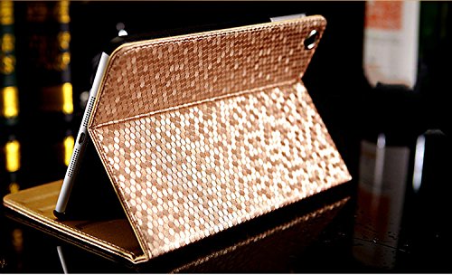 fenrad Luxus PU Leder Smart Case Cover Schutzhülle Schutz Tasche Hülle Etui Hüllen für Apple ipad 6 / ipad air 2 mit Ständer und Auto Sleep & Wake up Funktion + Displayschutzfolie und Eingabestift (Stylus Pen) – Gold - 5