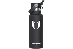 Super Sparrow Borraccia Termica, Acciaio Inox Bottiglia Termica - 350ml, 500ml, 750ml, 1L, 1.2L - Senza BPA Borracce, Borraccia Bambini per Scuola, Sport, Campeggio, Yoga, Palestra, Ciclismo