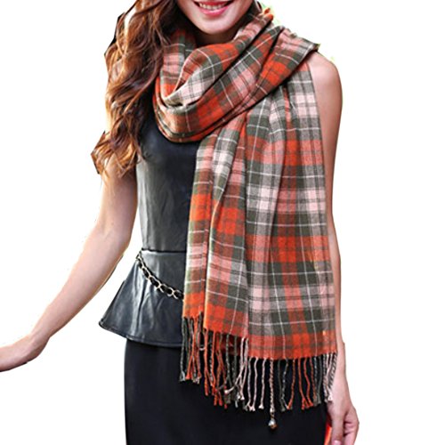 Elite99 Women Autumn Winter Long Scarf Cashmere Tartan British Style Plaid Blanket Scarf (Color 10)