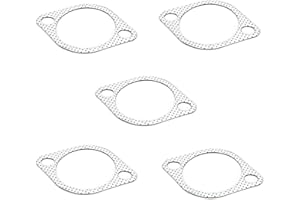GOBFAR Junta de Escape de Automóviles, 5 Piezas Junta De Tubo De Escape De Metal, Junta de Reja de Escape de 3", Junta Brida Tubo Escape Universal Alta Temperatura, con anillo reforzado Tubo de bajada 77 mm