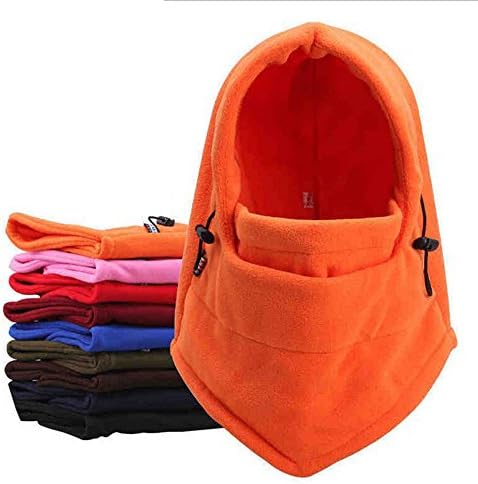 Thermal Fleece Balaclava Hat Hood Police Swat Ski Bike Wind Stopper Mask，6 in 1 Multifuction Balaclava Hood by ACXOPT (Orange)