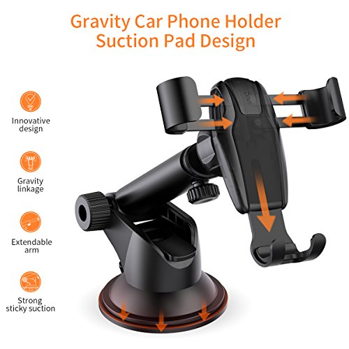Handyhalterung Auto, Schwerkraft Linkage Autotelefonhalterung Autohalterung Auto Handy Halter KFZ Halterung Autotelefonhalter handyhalter für Armaturenbrett /Windscheibe 360 Grad drehbar Universal smartphone halterung auto mit Gel-Auflage und Teleskoparmkompatibel für iPhone 8Plus / 7Plus / 6s / 6P / 5S, Samsungs-Galaxie S5 / S6 / S7 / S8 (Armaturenbrett-Schwarz) Handyhalterung Auto, Schwerkraft Linkage Autotelefonhalterung Autohalterung Auto Handy Halter KFZ Halterung Autotelefonhalter handyhalter für Armaturenbrett /Windscheibe 360 Grad drehbar Universal smartphone halterung auto mit Gel-Auflage und Teleskoparmkompatibel für iPhone 8Plus / 7Plus / 6s / 6P / 5S, Samsungs-Galaxie S5 / S6 / S7 / S8 (Armaturenbrett-Schwarz)