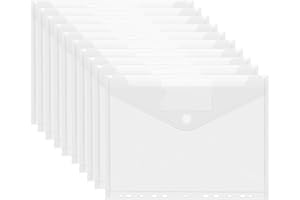 HIQE-FL 20 Stück Dokumententaschen A4,Dokumententasche A4 zum Abheften,11 Löcher Umschlagmappen,Wasserdicht,Mappen Ordnersystem,Dokument Organisieren