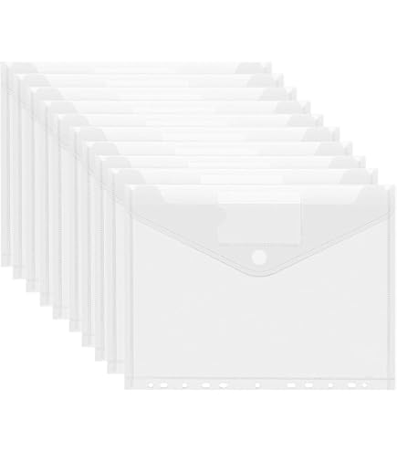 12 Raccoglitori A5 Con Cerniera - Portadocumenti Trasparenti, Impermeabili, Con Etichette - Foto 2