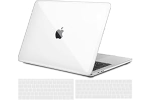 TECOOL Custodia MacBook PRO 13 Pollici 2022 2021 2020-2016 M2 M1 A2338/A2289/A2251/A2159/A1989/A1706, Case Cover Rigida Plastica Ultrasottile +Accessori Copritastiera Silicone, Trasparente