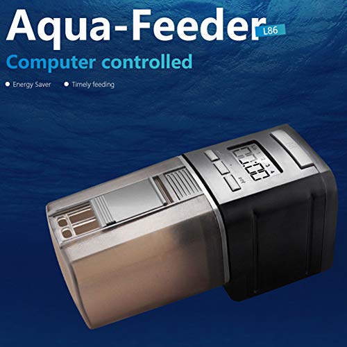 Preisvergleich Produktbild Lionina Automatischer Fischfutterspender – große Kapazität, verstellbar, ungiftig, sicher, LCD-Display, Timer, tragbarer automatischer Futterspender für Aquarien