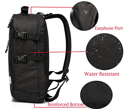 Vaschy Laptop Rucks  cke Anti-Dieb Wasserabweisend Reisetaschen Schulrucksack Passt 15 6 Zoll -Schwarz