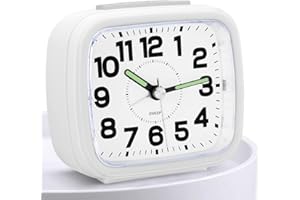 Titifeya Silent Alarm Clock Non Ticking Bedside Clocks Large Dial Display Battery Powered Snooze Night Light Easy to Operate for Home Bedroom Kitchen Table Office