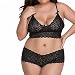 Produktbild Doublehero Damen Übergröße Spitzen Camisole Dessous Set,Blumen Korsett Push-Up Top BH Unterwäsche Skiny Frauen Reizvoller Erotische Transparente Reizwäsche Unterhosen