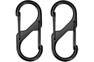 JIEOU 15 klipsów S Carabiner Clips, Zinc Alloy Dual Spring 2 Opening Carabiner, antykorozyjne wytrzymałe zatrzaski do plecaka, klipsy do kluczy, klips typu S do aktywności na świeżym powietrzu, na kemping,