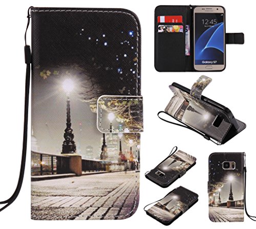 Feeltech Samsung Galaxy S7 Hülle PU-Leder und Brieftasche Bunte Muster Fall mit Magnetverschluss, Hybrid-Kickstand mit Stand-Funktion, schlagen Sie schützende weiche TPU Stoßstangenabdeckung und Kreditkartenhalter für Samsung Galaxy S7 Handgelenk Bügel-Buch-Art-Geldbeutel-Tasche mit 2 In 1 Berühren Sie Stift – London - 9