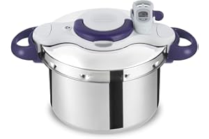 Seb Clipsominut’ Perfect Cocotte-minute 6 L, Autocuiseur induction, Facile à utiliser, Minuteur, Livre 100 recettes inclus, Fabriqué en France, Violet P4620700