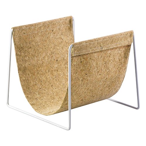 InterDesign 62180EU Quinn Badezimmer-Handtuchhalter für Badetücher, Handtücher, Waschlappen, Holz, Kork/Mattweiß, 30.07 x 30.3 x 25.3 cm