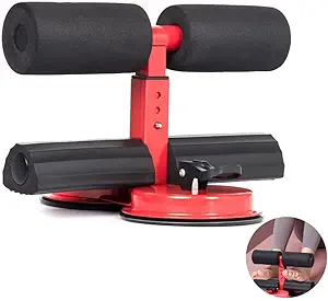 PIKFOS Portable Sit Up Bar - Sit-Up Assistant Device with 2 Strong Suction Cups - Ab Crunch Machine with 3 Adjustable Positions - Exercise Equipment Abs Master for Easy House Workout