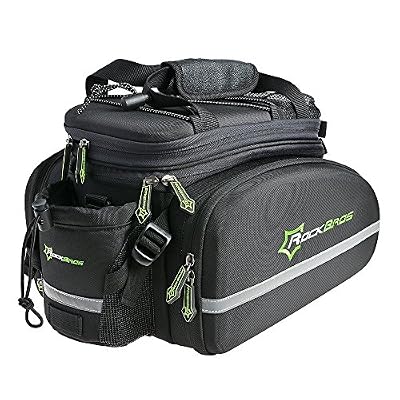 ROCKBROS Sacoche pour Arrière de Vélo Porte Bagage étanche avec Housse de Pluie Double Côté Panier VTT 10-35L Noir