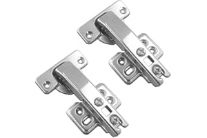 KAFENDA [2 piezas] Bisagras de puerta de gabinete Bisagra de 180 grados Cierre suave Esquina de 90 grados Puerta de gabinete Herrajes para muebles Bisagra [4 orificios]