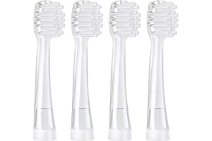 Seago SG602 SG902 Têtes De Rechange pour Baby Sonic Brosses à Dents Électriques 2 étapes pour Bébé 18 à 36 mois (4 têtes de brosse Mini Plus)