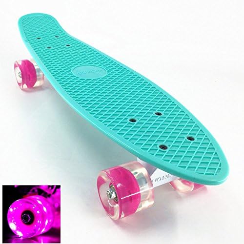 Wonnv 22 inch LED Mini Cruiser Skateboard Complete