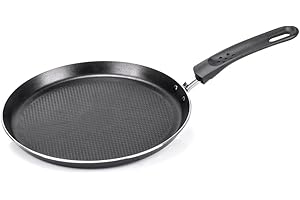 Moneta Gea Crepiera, Diametro Ø 25 cm, Alluminio 100% riciclato, per Ogni Piano Cottura Incluso l'Induzione. Made in Italy