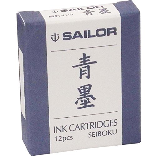 Sailor Stylo plume Boku Sei-Cartouche d'encre-Bleu/Noir-Lot de 12