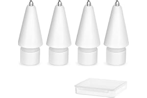 flintronic Tips Compatible with Apple iPad Pro pencil, 4 Pack Replacement Tips for Apple Pencil 2nd Gen & 1st Gen, High Sensitivity Pencil Nibs Replacement Tips for iPad Pro iPencil nibs, White