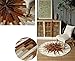 Produktbild Modebereich Teppiche und Wohnzimmer Mat Leder Nähte Runde Teppiche Studie Nordic Wohnzimmer Couchtisch Schlafzimmer Nachttisch Teppich Fliesen Matte (Brown Stripes) Drehstuhl Pad ( größe : Diameter 120cm )