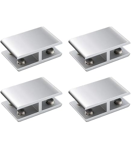 8 Pinces Verre AUTOUTLET Acier Inox 304 - Pour Verre 11/12mm - Réglables, Avec Joints Caoutchouc