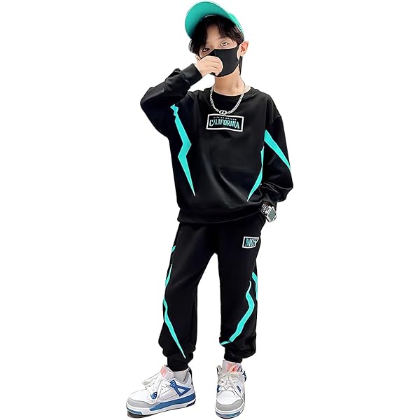 67 Meme Joggingpak voor kinderen, jongens en meisjes, Six Seven, hoodie, tracksuit, warm, tweedelig trainingspak, uniseks, joggingbroek, 2-delige set, cadeau voor 2-13 jaar, zwart, 120