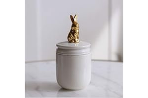 CutePet Urnes for Animaux de Compagnie Urne de crémation for Animaux de Compagnie Urne commémorative en céramique Faite à la Main for Lapin Petits Oiseaux Petits Chiens Cendres (Blanc)