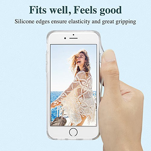 iPhone 6 Plus / 6S Plus Case, ESR Henna Mandala Floral Designer Hard Shell Case [Clear Back Cover, Slim Fit, TPU Border] Flowers Printed Thin Cute Design Vintage Retro Style for Girly Girls Women Apple iPhone 6 Plus/6S Plus (Mint Mandala)