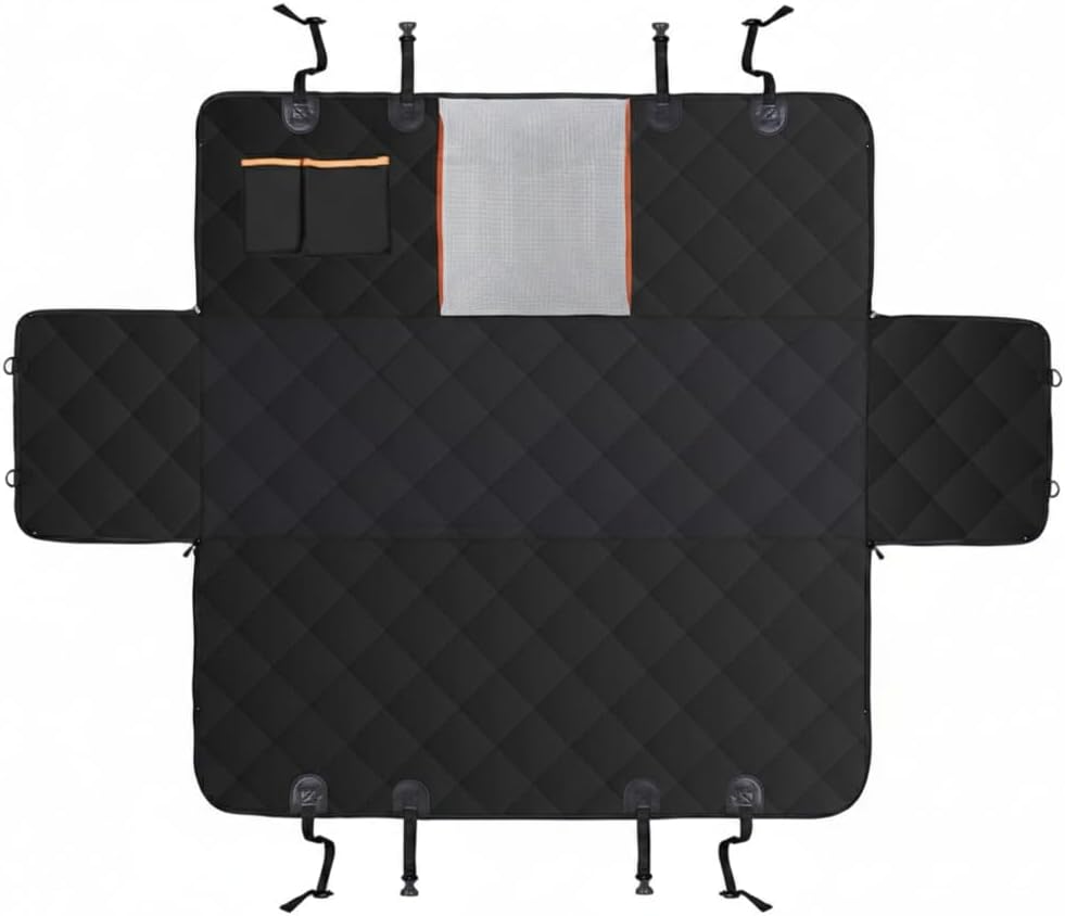 PET&TECH Cubierta Impermeable para Asiento de Coche para Perros; 38x147 cm; Protector Antipelusas, Antideslizante y Plegable – Tela Resistente de 4 Capas – Fácil de Limpiar