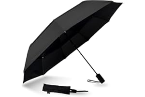 ORGA ECO-FRIENDLY Umbrella Windproof Double Vented Travel Umbrella with Teflon Coating (Black)