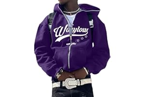 ORANDESIGNE Felpa con Cappuccio da Uomo con Stampa Manica Lunga Hip Hop Zip Pullover Hoodies per Coppie Giacche Casual Felpa Gotico Harajuku Y2k Streetwear