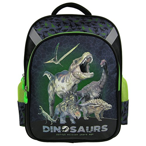 Preisvergleich Produktbild DINOSAURIER - Rucksack / Schulrucksack - für DIN A4 - Motiv: Tyrannosaurus Rex, Triceratops, Brachiosaurus + 16 Dinosaurier Aufkleber