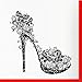 Produktbild High Heel Schuh Wandtattoo Schmetterlinge Wirbelt Blume Mode Wandaufkleber Home Schlafzimmer Wandkunst Wand Schönheit Salon Decor 57 * 59 cm