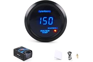 DYNO RACING Dynoracing 2'' 52MM Car Digital Blue Led Water Temperature Gauge 40-150 Celsius with Water Temp Joint Pipe Sensor Adapter 1/8NPT