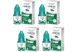 I-Dew DS Night-Time Aquagel Eye Drops for Dry Eyes, Carmellose Eye Drops for Contact Lens Users and Red Eyes, Moisturises and Comforts Dry Eye Overnight 4 x 10ml Quad Pack