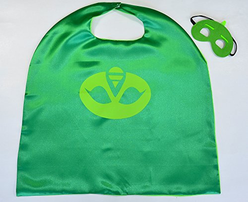 PJ Masks Gecko Pyjamahelden Grün Cape und Maske – Superhelden-Kostüme für Kinder – Kostüm für Kinder von 3 bis 10 Jahre – für Superheld Mottopartys! Spielsachen für Jungen und Mädchen – King Mungo – KMSC021 - 3