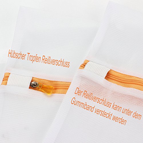 6tlg Wäschenetz Wäschesäcke für Waschmaschine Reise Aufbewahrung, Orange - 3