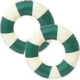 Striped Swimming Ring, 2 PCS Inflatable Swimming Ring, Vintage Striped Inflatable Float, for Summer Pools and Beach for Adult