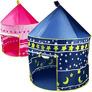 Kekeos Children Play Tent Boys Girls Prince House Indoor Outdoor Blue Foldable Tent with Case