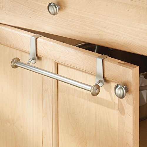 mDesign Geschirrtuchhalter Küchenschrank – Länge: 27 cm, Farbe: satiniert – Geschirrhandtuchhalter – Handtuchhalter Küche und Bad - 5