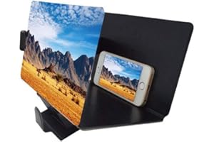 GENIEFORCE Universal tragbarer Falten Smartphone 3D Screen Magnifier für alle Smartphone Arten. Smartphone Bildschirm Vergrößerungslupe mit 3D Effekt. SCHWARZ