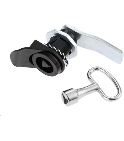 PATIKIL 4-Pack Triangle Cam Locks - Chrome Plated, 1-1/4" Cylinder For Cabinets, Drawers, Meter Boxes