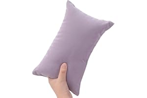 PLUSHCEWT Mini almohadas para dormir de 11 x 7 pulgadas, almohada de viaje pequeña de algodón para adultos, niños, mascotas, perros, cuello, muñeca, lumbar y rodilla, lavable a máquina (morado)