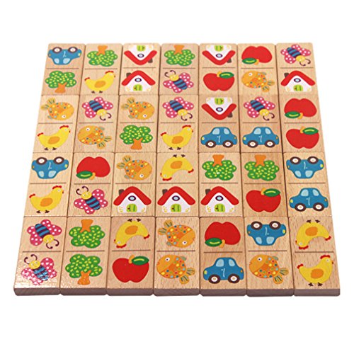 28 Pieces Wooden Solitaire Dominoes Set