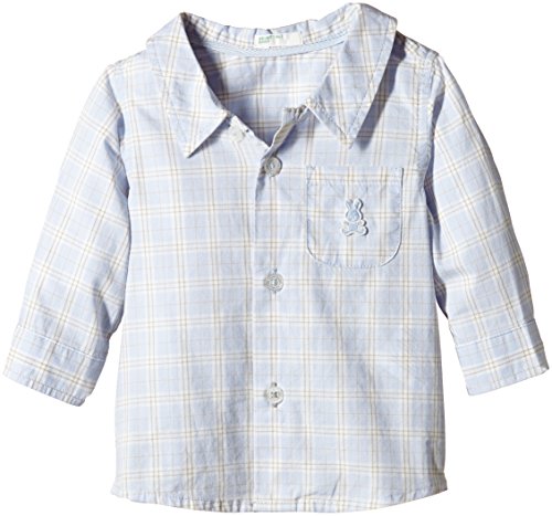 United Colors of Benetton Baby-Boys Checkered Shirt, Pale Blue, 3 to 6 months (Manufacturer Size: 62 cms)