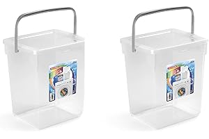 PLASTICFORTE 2 pezzi Contenitore 5 Litri Con Coperchiò Per Detergente Detersivi Polvere Per Lavatrice Capsule Pastiglie per Lavastoviglie Porta Molette Storage Box (